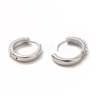 Acrylic Pearl Beaded Hoop Earrings EJEW-K093-10P-1