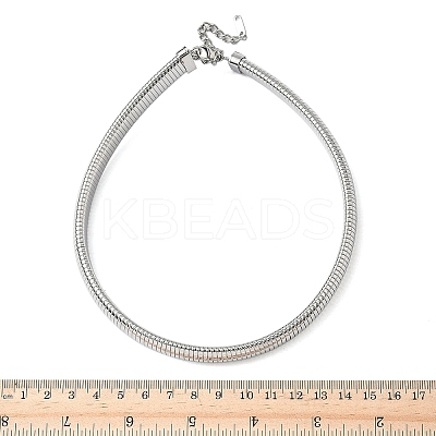 12MM 304 Stainless Steel Flat Snake Chain Necklaces for Women NJEW-U049-01P-1