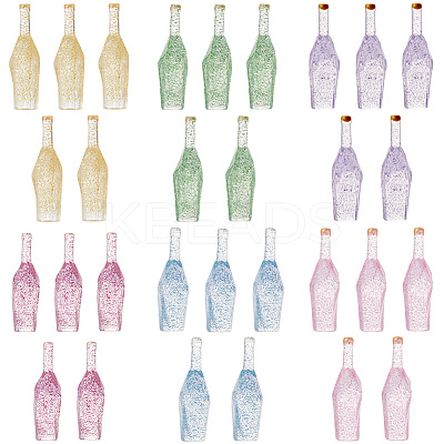 30Pcs 6 Colors Transparent Resin Bottle Cabochons CRES-GF0001-04-1