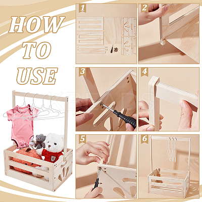 1 Bag Wooden Storage Box for Baby Products DJEW-UN0001-06-1