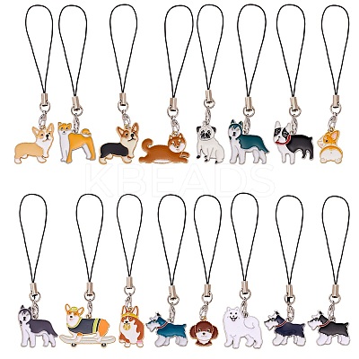 Alloy Enamel Mobile Strap HJEW-SW00023-02-1