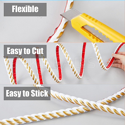 PVC Self-Adhesive Flexible Molding Trim DIY-WH0488-44-1