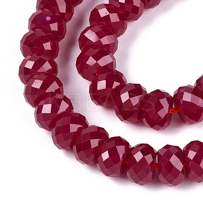 Lab Grown Red Corundum Beads Strands G-G106-A45-07-1