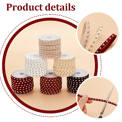 6 Rolls 6 Colors Faux Suede Cord LW-PH0002-24-1