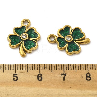 304 Stainless Steel Rhinestone Pendants X-STAS-D369-10G-1