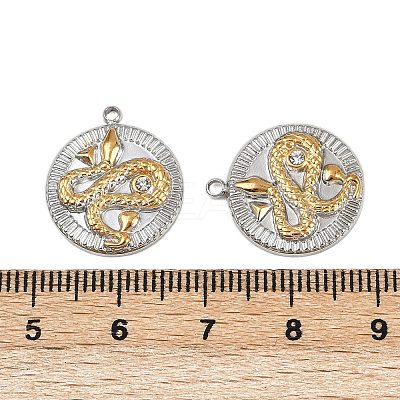 304 Stainless Steel Rhinestone Pendants STAS-L290-59GP-1