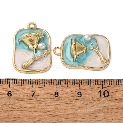 Alloy Enamel Flower Pendants ENAM-B028-41KCG-06-1