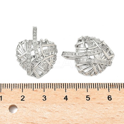 Brass Micro Pave Clear Cubic Zirconia Pendants X-KK-B139-01P-1