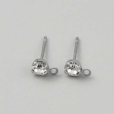 Brass Stud Earring Findings LS-KK-WH20004-11A-P-1
