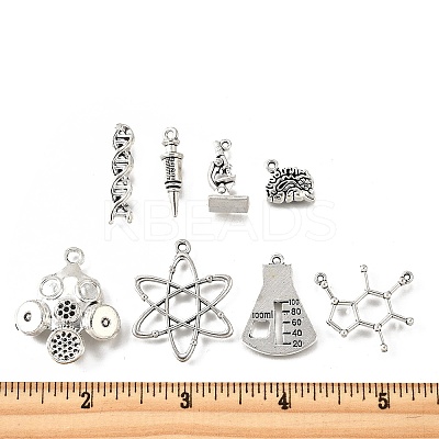 32Pcs 8 Styles Tibetan Style Alloy Charms TIBE-FP0001-07-1