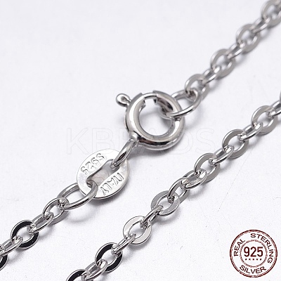 Anti-Tarnish Rhodium Plated 925 Sterling Silver Cable Chains Necklaces NJEW-M157-30C-20-1