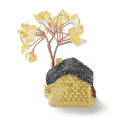 Resin & Natural Citrine Model Ornament DJEW-Z001-01A-1