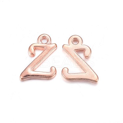 Rose Gold Plated Alloy Letter Pendants X-PALLOY-J718-01RG-Z-1