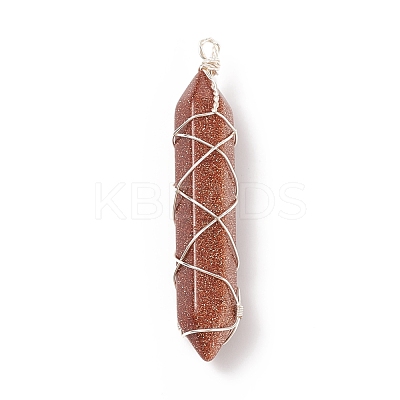 Natural & Synthetic Mixed Stone Double Terminal Pointed Pendants PALLOY-JF01808-1