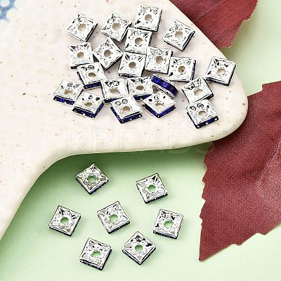 Brass Rhinestone Spacer Beads X-RSB072-1