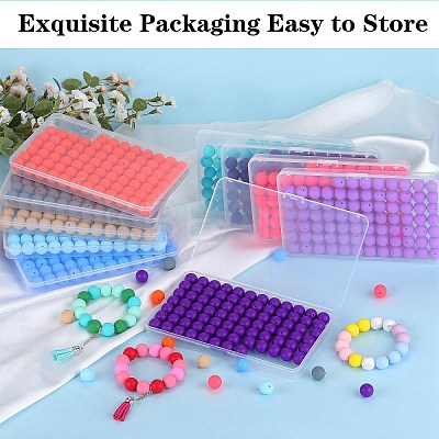 80Pcs Round Silicone Focal Beads SIL-SZ0001-24-20-1