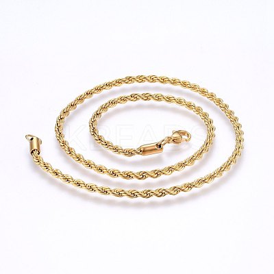 304 Stainless Steel Rope Chain Necklaces NJEW-F226-03G-03-1