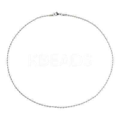 5Pcs 304 Stainless Steel Round Twist Rope Chain Necklaces Set for Men Women NJEW-YW0001-07-1