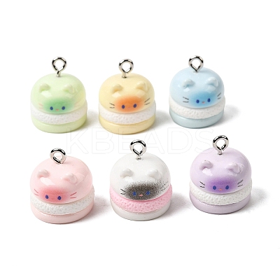 Opaque Resin Pendants X-RESI-P051-06P-M-1