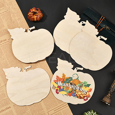 Thanksgiving Day Theme Unfinished Wood Pendant Decorations HJEW-WH20003-47D-1
