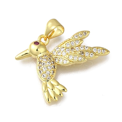 Rack Plating Brass Micro Pave Cubic Zirconia Pendants KK-G500-04A-G-1