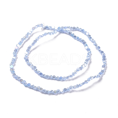 Transparent Electroplate Glass Beads Strands GLAA-E036-06C-1