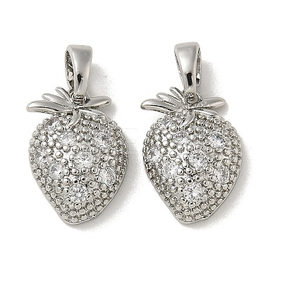 Brass Micro Pave Cubic Zirconia Pendents KK-R210-17P-1