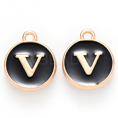 Golden Plated Alloy Charms LS-X-ENAM-S118-02V-1
