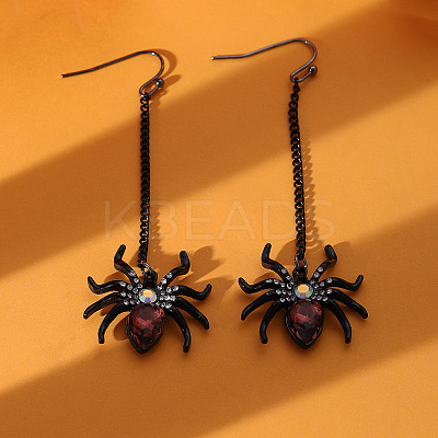Halloween Alloy Rhinestone Dangle Earrings FS-WG03594-08-1