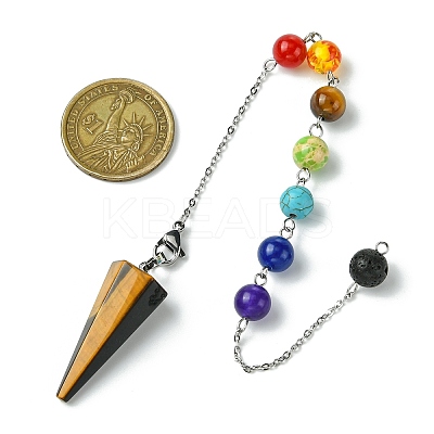 Natural & Synthetic Gemstone & Resin Dowsing Pendulum Big Pendants PALLOY-GO00022-1
