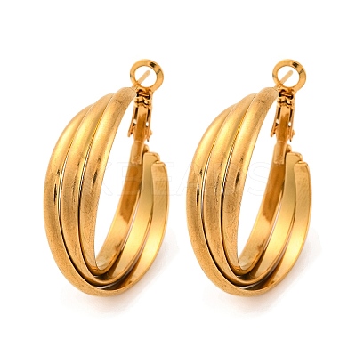 304 Stainless Steel Three Layer Hoop Earrings for Women EJEW-Z057-10G-1