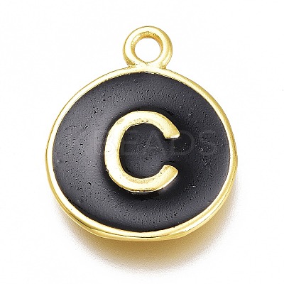 Brass Enamel Pendants KK-H103-02C-G-1