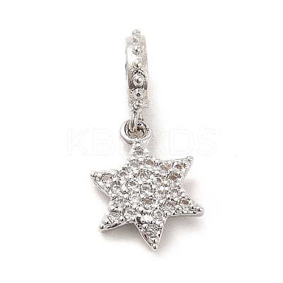 Rack Plating Brass Micro Pave Cubic Zirconia European Dangle Charms KK-K270-11P-1