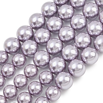 Electroplated Shell Pearl Graduated Beads Strands BSHE-C011-04-03-1