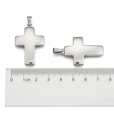 Tarnish Resistant Cross 304 Stainless Steel Surface Pendants STAS-D146-03-1