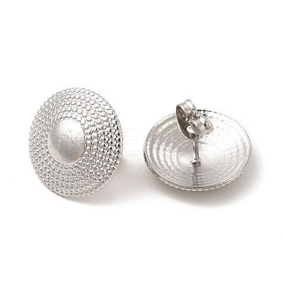 Non-Tarnish 304 Stainless Steel Flat Round Stud Earrings for Women EJEW-I281-20P-1