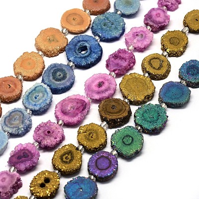 Natural Druzy Quartz Crystal Beads Strands G-F582-A-1