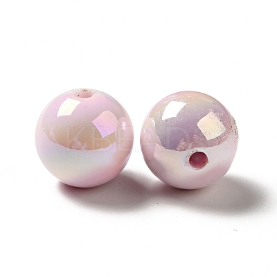 UV Plating Opaque Rainbow Iridescent Acrylic Beads MACR-D063-01A-03-1