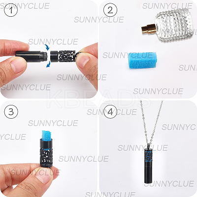 304 Stainless Steel Hollow Cloud Column Perfume Bottle Pendant Necklaces NJEW-SC0001-47A-1