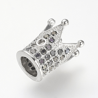 Brass Micro Pave Cubic Zirconia Beads LS-ZIRC-S053-YS009B-1-1