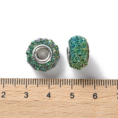 AB Color Resin Rose Flower European Beads RESI-M001-05H-1