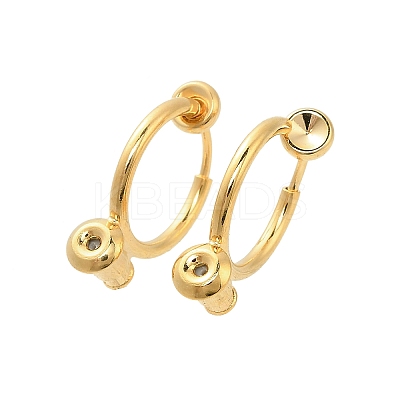 Brass Clip-on Earring Findings KK-C130-07G-1