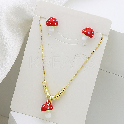 Alloy Enamel Pendant Necklaces & Stud Earrings Sets FS-WGCD19A-02-1