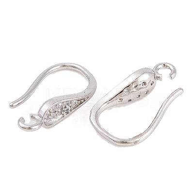Rack Plating Brass Cubic Zirconia Earring Hooks KK-S374-05P-02-1
