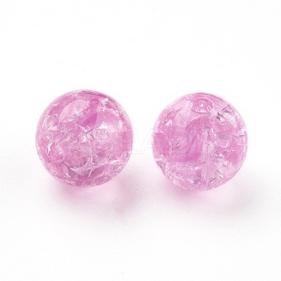 Transparent Crackle Acrylic Beads MACR-E025-24G-8mm-1