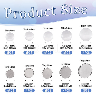 DIY Blank Dome 304 Stainless Steel Brooch Making Kit DIY-TA0009-60-1
