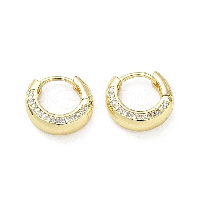 Brass Micro Pave Cubic Zirconia Hoop Earrings KK-CBA30C7-02G-1