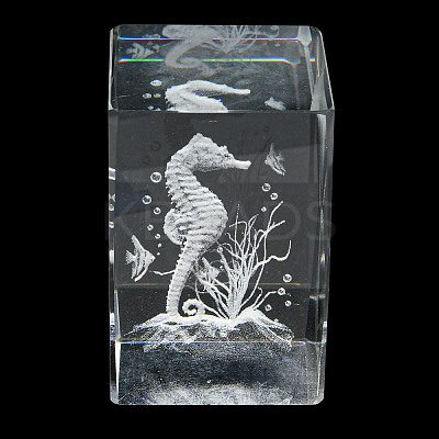 3D Laser Engraving Animal Glass Figurine LS-DJEW-R013-01C-1