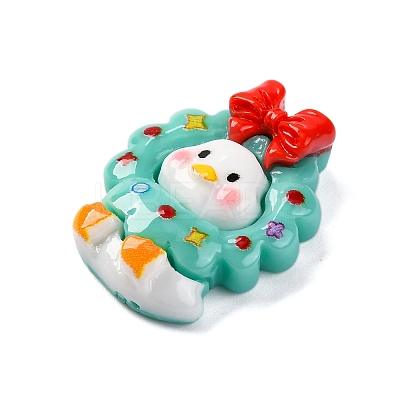 Christmas Duck Theme Opaque Resin Cabochons RESI-Q010-03B-1