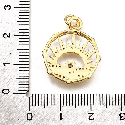 Rack Plating Brass Micro Pave Cubic Zirconia Pendants KK-K401-48B-G-1